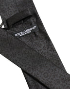 Black Jacquard Silk Adjustable Necktie Men Accessory Tie