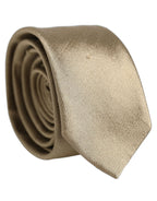 Gold Satin Silk Textured Adjustable Necktie Accessory Tie