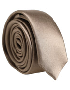 Brown Satin 100% Silk Adjustable Tied Men Necktie Tie