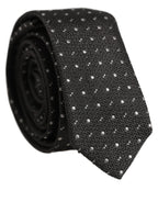 Dark Gray Polka Dot Silk Adjustable Necktie Accessory Tie