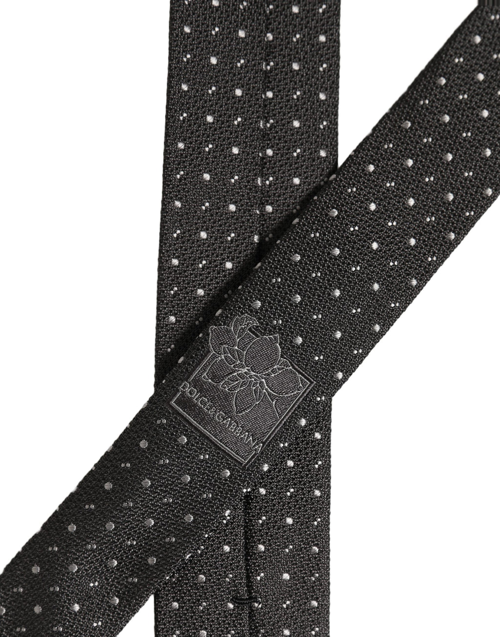 Dark Gray Polka Dot Silk Adjustable Necktie Accessory Tie