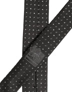 Dark Gray Polka Dot Silk Adjustable Necktie Accessory Tie