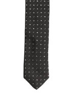 Dark Gray Polka Dot Silk Adjustable Necktie Accessory Tie