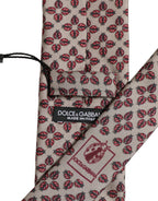 Beige Lady Bug Silk Adjustable Necktie Men Accessory Tie