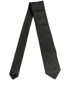 Black Geometric Circle Adjustable Necktie Accessory Tie
