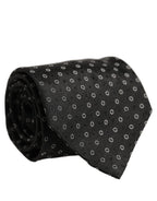 Black Geometric Circle Adjustable Necktie Accessory Tie