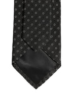 Black Geometric Circle Adjustable Necktie Accessory Tie