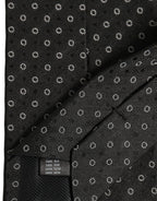 Black Geometric Circle Adjustable Necktie Accessory Tie