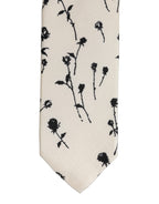 Off White Floral Print Adjustable Necktie Accessory Tie