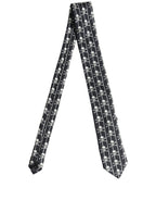 Men Black Silk Skull Fantasy Adjustable Tied Necktie Tie