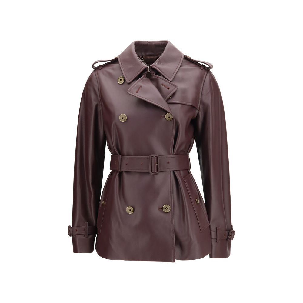 Bordeaux Calf Leather Bos Taurus Full-Length Jacket