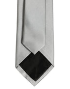 Gray Satin 100% Silk Adjustable Tied Men Necktie Tie