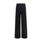 Black Cotton Casual Pants