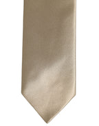 Beige Satin Silk Adjustable Tied Necktie Accessory Tie