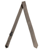 Brown Patterned Wool Adjustable Necktie Men Accessory Tie
