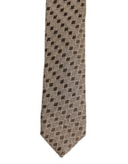 Brown Patterned Wool Adjustable Necktie Men Accessory Tie