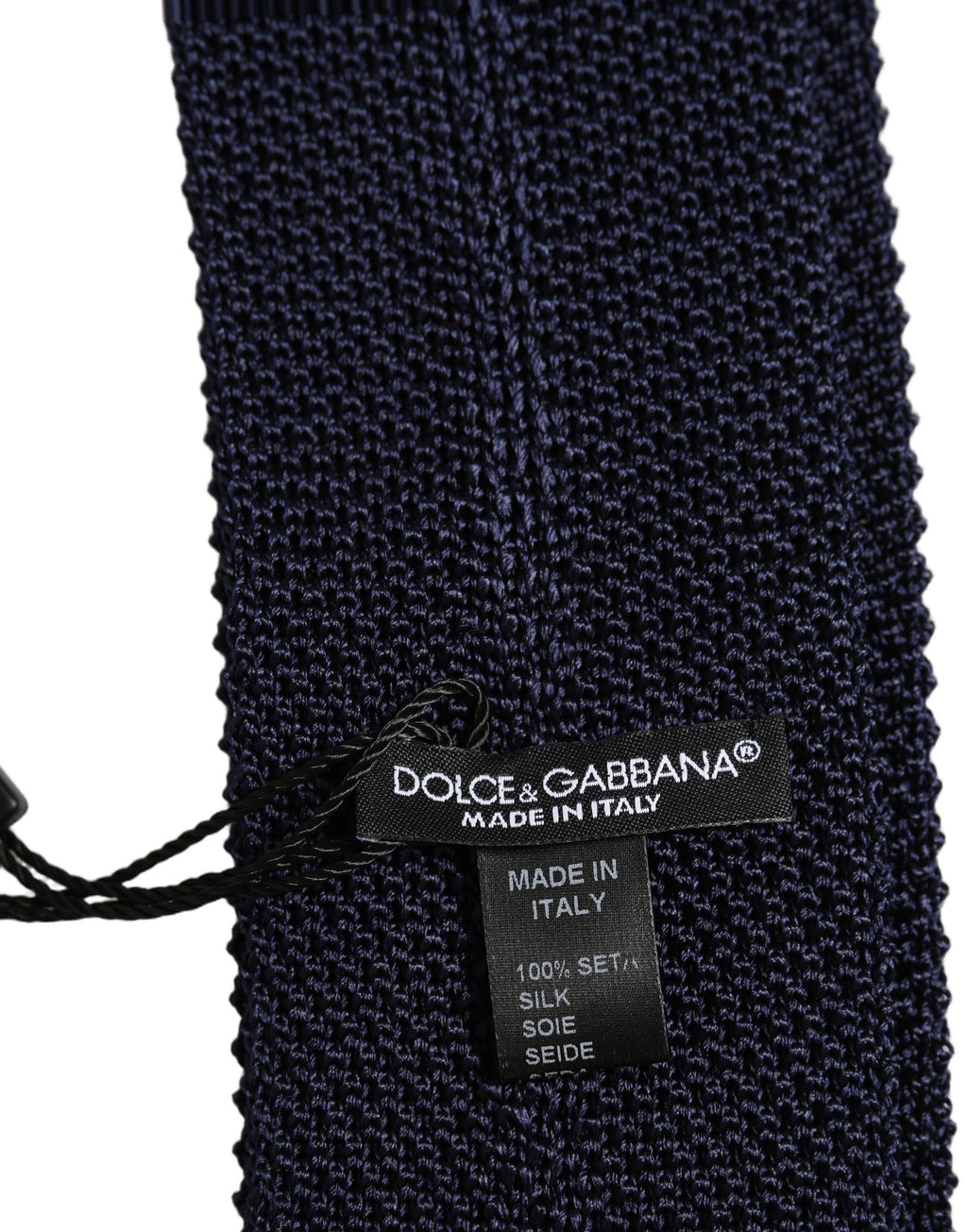 Dark Blue Textured Knitted Adjustable Necktie Accessory Tie
