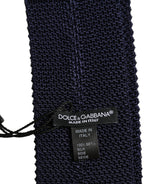 Dark Blue Textured Knitted Adjustable Necktie Accessory Tie