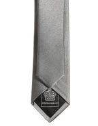Gray Satin 100% Silk Adjustable Tied Men Necktie Tie