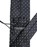 Dark Blue Polka Dot Silk Adjustable Necktie Accessory Tie