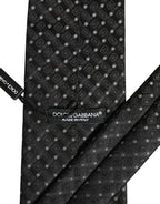 Black Jacquard Silk Adjustable Men Necktie Accessory Tie