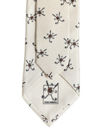 Off White Printed Silk Adjustable Necktie Accessory  Tie
