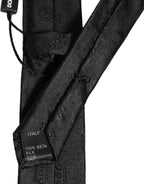 Black Silk Jacquard Adjustable Men Necktie Accessory Tie