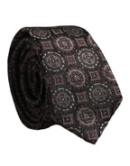 Dark Purple Geometric Adjustable Necktie Accessory Tie