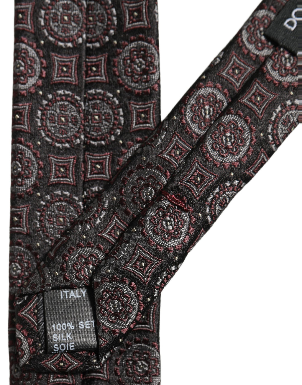 Dark Purple Geometric Adjustable Necktie Accessory Tie