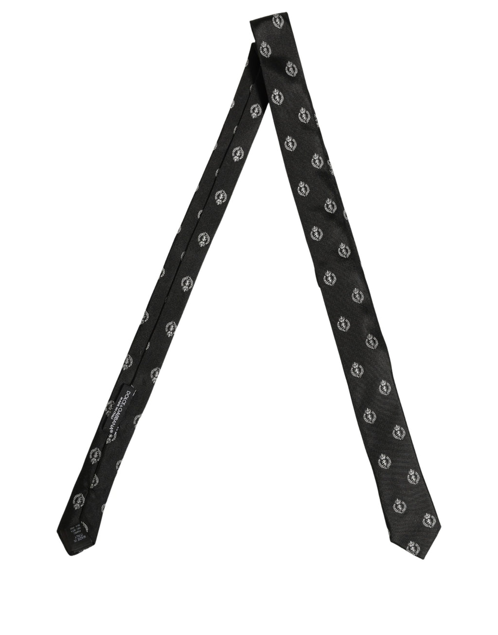 Black Crest Emblem Silk Adjustable Necktie Accessory Tie