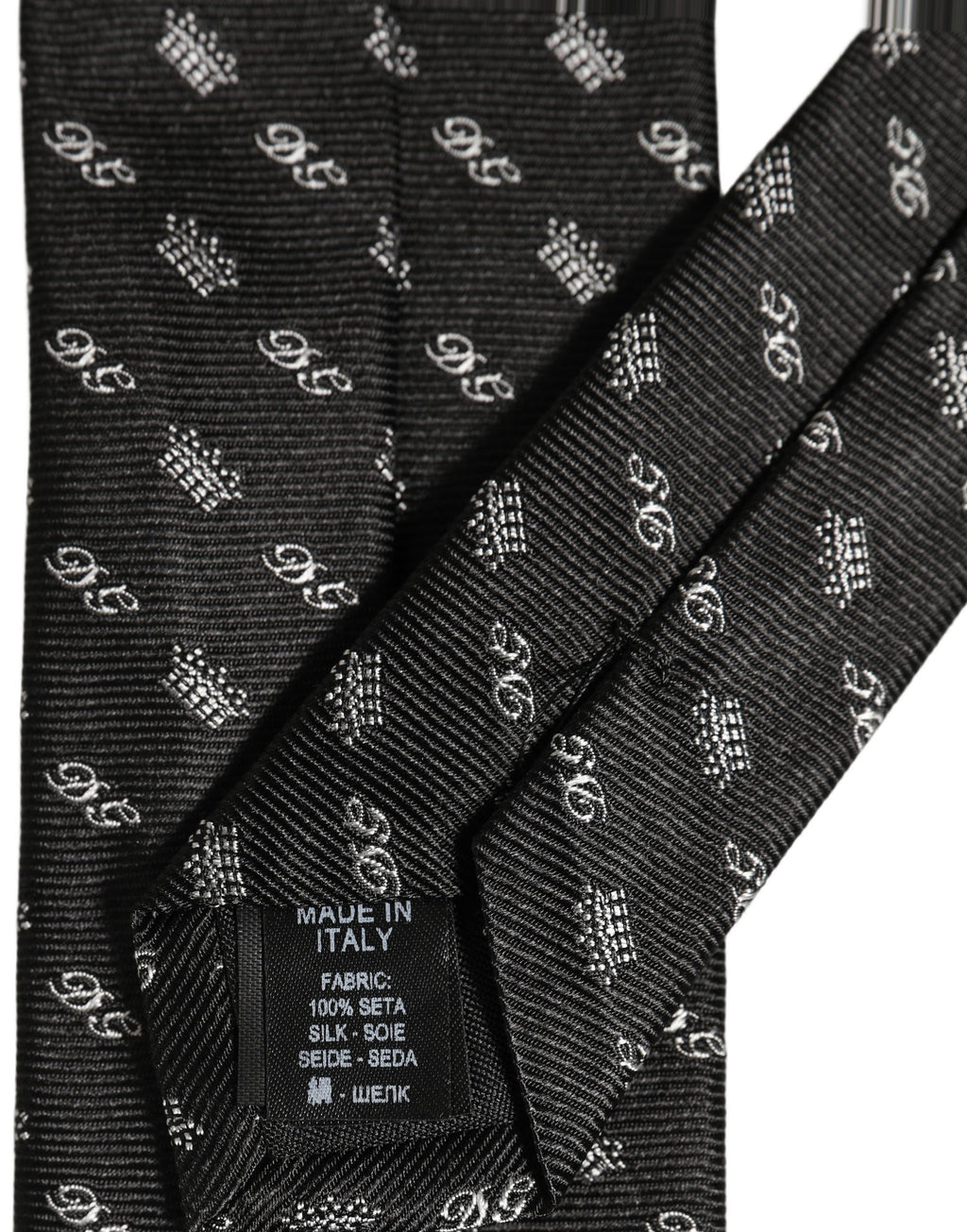 Black White DG Crown Adjustable Men Necktie Accessory Tie