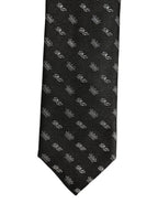 Black White DG Crown Adjustable Men Necktie Accessory Tie