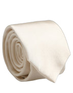 Cream Satin 100% Silk Adjustable Tied Men Necktie Tie