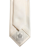 Cream Satin 100% Silk Adjustable Tied Men Necktie Tie