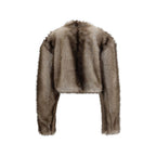 Gray Polyester Full-Length Jacket