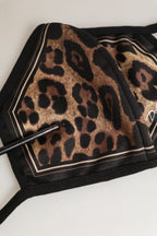Brown Black Leopard Print Elastic Ear Strap Face Mask