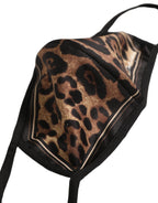 Brown Black Leopard Print Elastic Ear Strap Face Mask