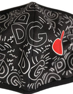 Black Heart DG Logo Monogram Elastic Ear Strap Face Mask