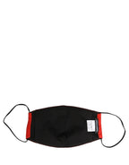 Men Black Carretto Print Elastic Ear Strap Face Mask