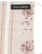 Beige Floral Print Pleated Elastic Ear Strap Face Mask