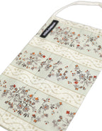 White Floral Cotton Pleated Elastic Ear Strap Face Mask