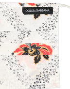 White Floral Cotton Pleated Elastic Ear Strap Face Mask