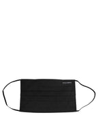 Black 100% Cotton Pleated Elastic Ear Strap Face Mask