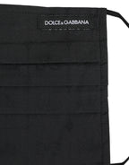 Black 100% Cotton Pleated Elastic Ear Strap Face Mask
