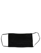 Black Satin Silk Pleated Elastic Ear Strap Face Mask
