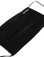 Black Satin Silk Pleated Elastic Ear Strap Face Mask