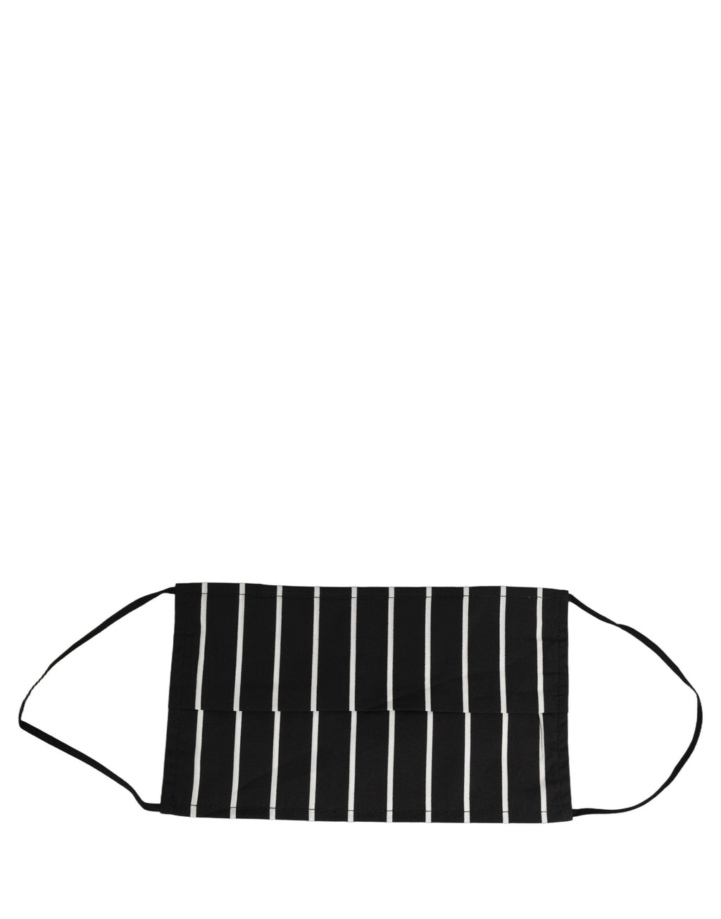 Black White Pinstripe Pleated Elastic Ear Strap Face Mask