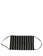 Black White Pinstripe Pleated Elastic Ear Strap Face Mask