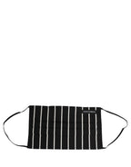 Black White Pinstripe Pleated Elastic Ear Strap Face Mask