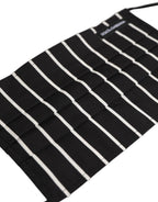 Black White Pinstripe Pleated Elastic Ear Strap Face Mask